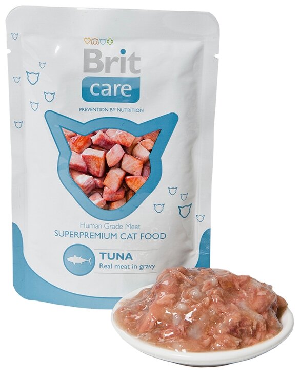 Влажный корм для кошек Brit Care, с тунцом 12 шт. х 80 г (мини-филе) паучи - фотография № 4