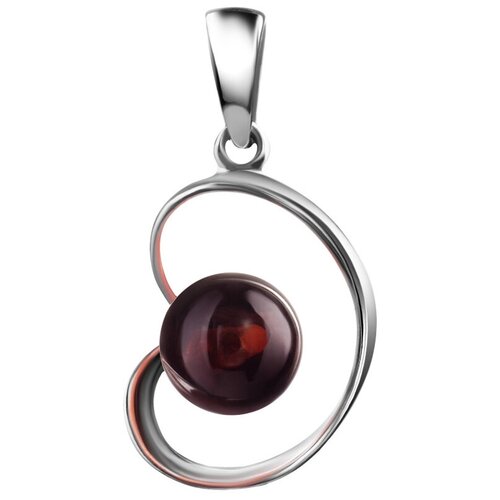 фото Amberholl воздушная подвеска из серебра и янтаря вишнёвого цвета «лея»