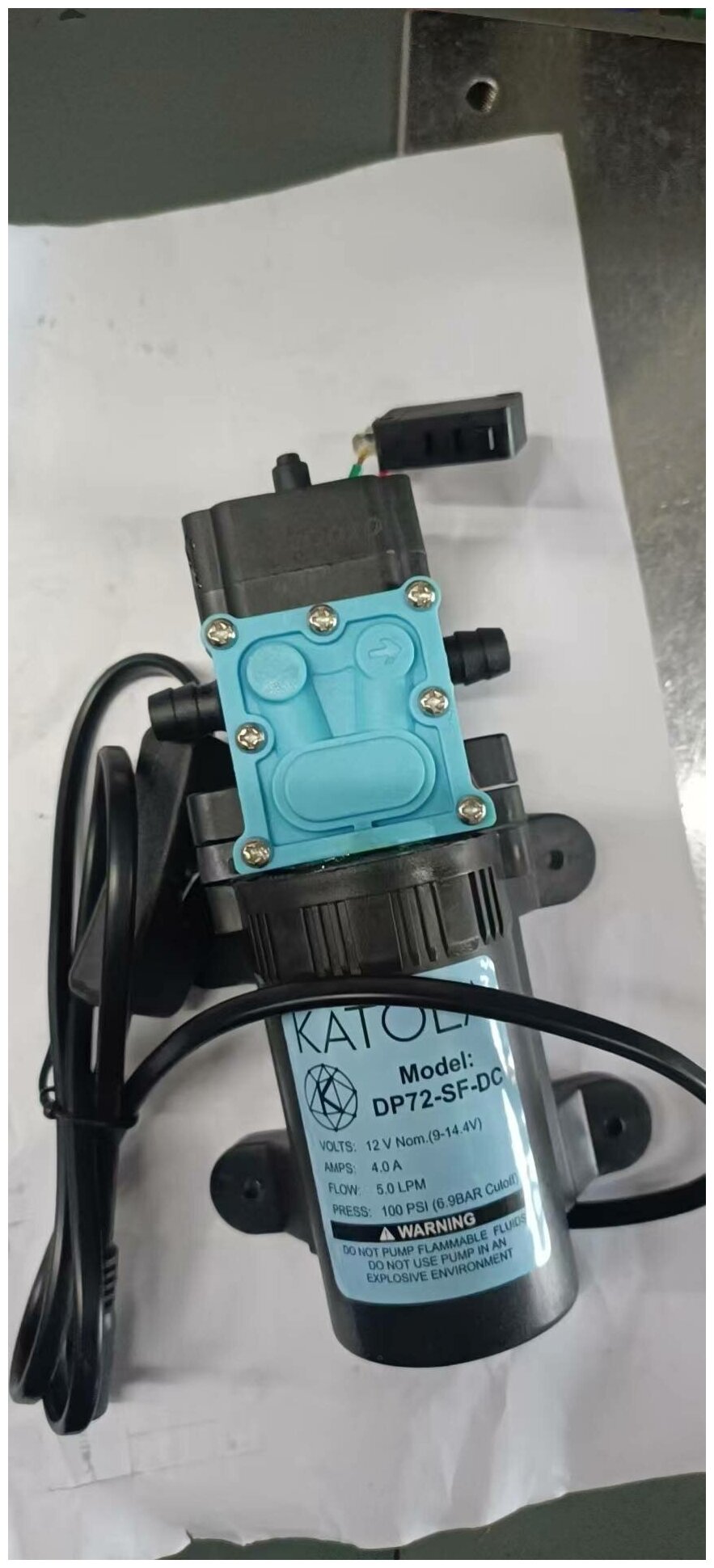 Насос помпа высокого давления KATOLA DP72-SF-DC/AC всасывающий 12/220В с выключателем и блоком питания - фотография № 5