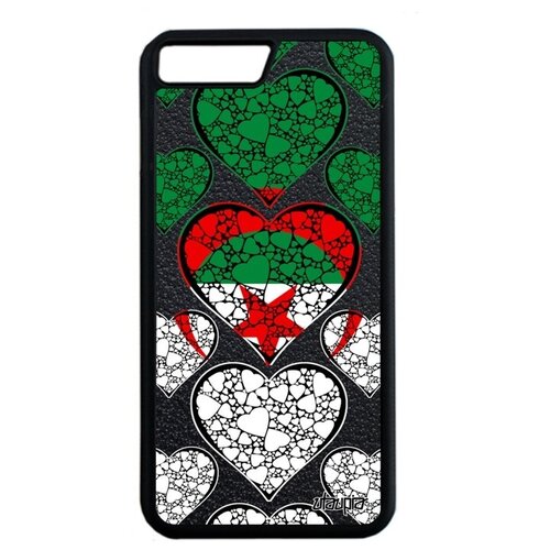 фото Защитный чехол на мобильный // apple iphone 8 plus // "флаг алжира с сердцем" государственный любовь, utaupia, цветной