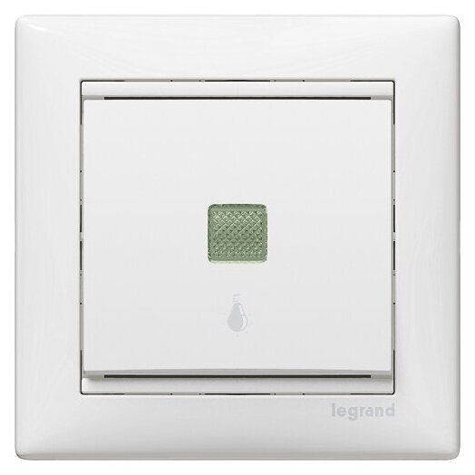Legrand 774413 Выключатель без фиксации с подсветкой с символом лампы Valena 10A 250В белый