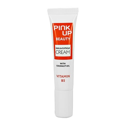 Крем для ногтей и кутикулы PINK UP BEAUTY NAIL  & CUTICLE CREAM с кокосовым маслом, 15 мл