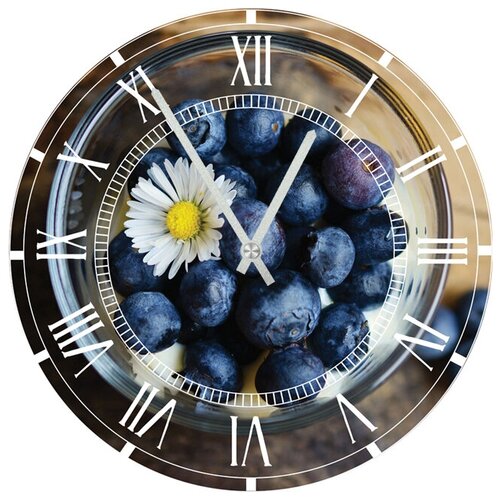 фото Svs настенные часы svs 3001288 kitchen фрукты с ромашкой