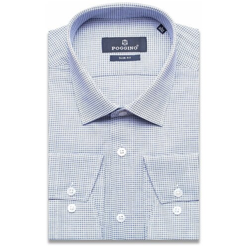 Рубашка Poggino 7011-08 цвет синий размер 46 RU / S (37-38 cm.)