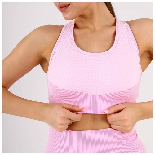 фото Топ женский спортивный ананас, цвет розовый, sl russian brand, р-р m нет бренда