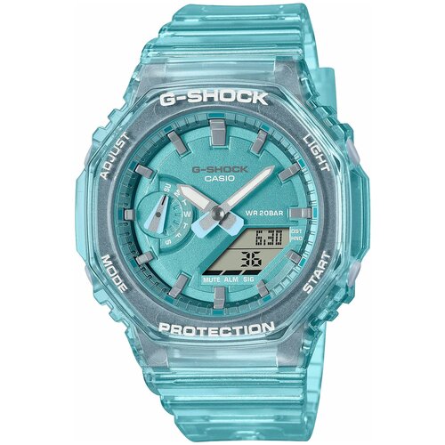 фото Наручные часы casio японские наручные часы casio g-shock gma-s2100sk-2aer с хронографом, зеленый