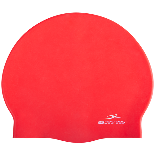 фото Шапочка для плавания nuance red, силикон, подростковый 25degrees
