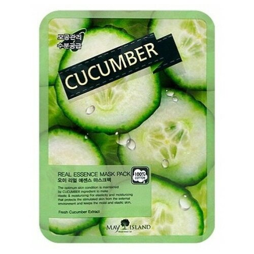 Маска тканевая с экстрактом огурца May Island Real Essence Mask Pack Cucumber, 25 мл