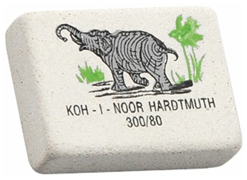 Ластик KOH-I-NOOR Elephant 300/80, прямоугольный, натуральный каучук, 26х18х8 мм