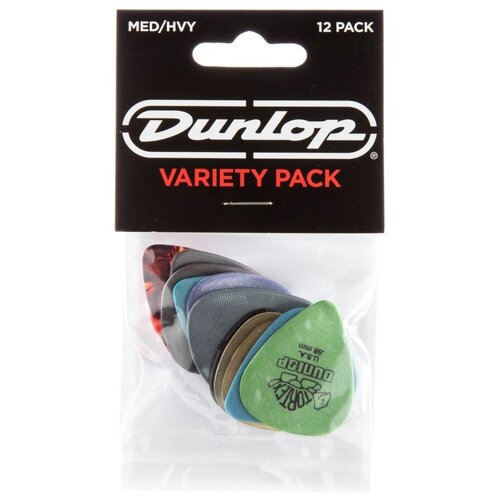 PVP102 Набор медиаторов Guitar MED/HVY Pick Variety Pack 12шт, средние/толстые, Dunlop dunlop 471p3smh matt heafy custom max grip jazz iii набор медиаторов 6 шт