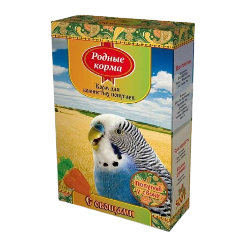 Родные Корма корм для волнистых попугаев, с овощами 500 гр (2 шт)