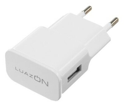 Сетевое зарядное устройство LuazON LN-100AC, 1 USB, 1 A, белое 4598421