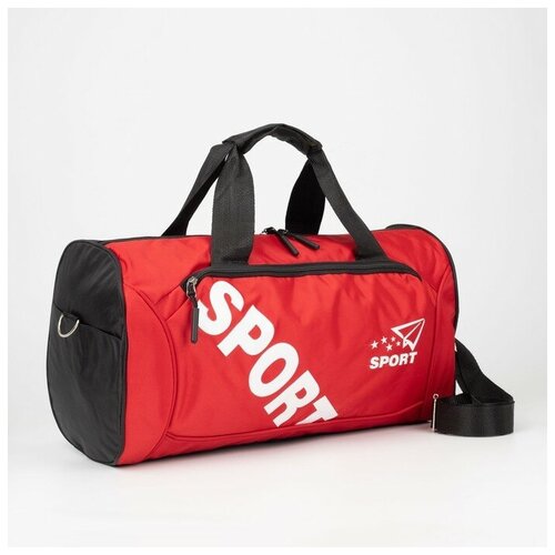 фото Сумка спортивная, отдел на молнии, 3 наружных кармана, длинный ремень, цвет красный noname
