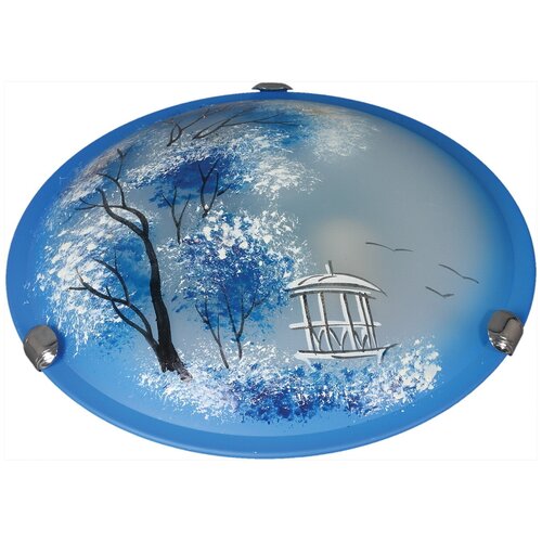Настенно-потолочный светильник E27 Пейзаж син. (300) НПБ 01-2х60-001