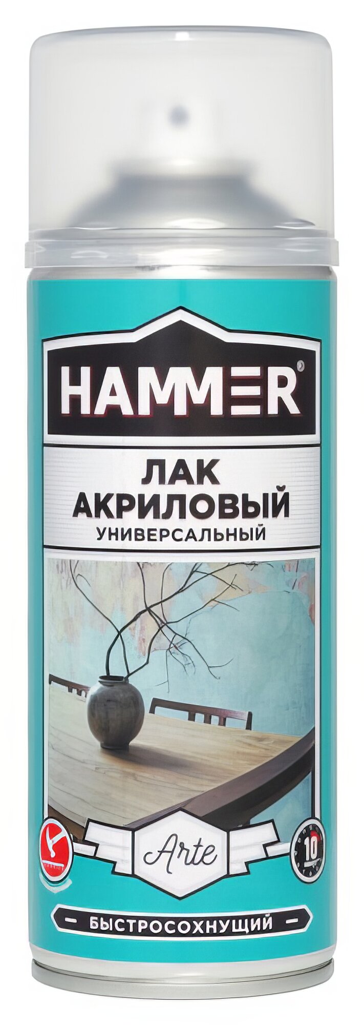 Лак акриловый HAMMER универсальный 520мл матовый