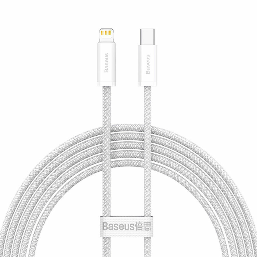 Кабель для айфон USB-C BASEUS Dynamic Series Type-C - Lightning, 4A, 20W, 2 м, белый