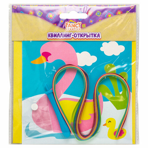 Квиллинг-открытка Лебедь 135135 см 169₽