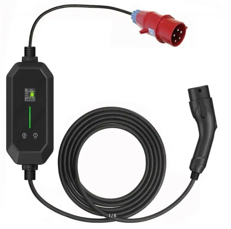 Портативная Зарядная станция устройство для электромобиля BKD, Type 2, 3 фазы, 16A, 11кВТ, 380В