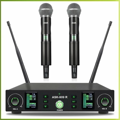 ASK 909R - профессиональная вокальная радиосистема, UHF, 100 метров прием