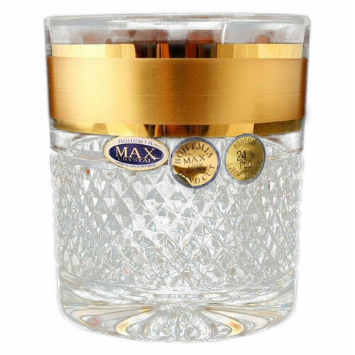 Стаканы для виски 320 мл 6 шт Max Crystal Хрусталь Матовая полоса с золотом 122535 19206₽