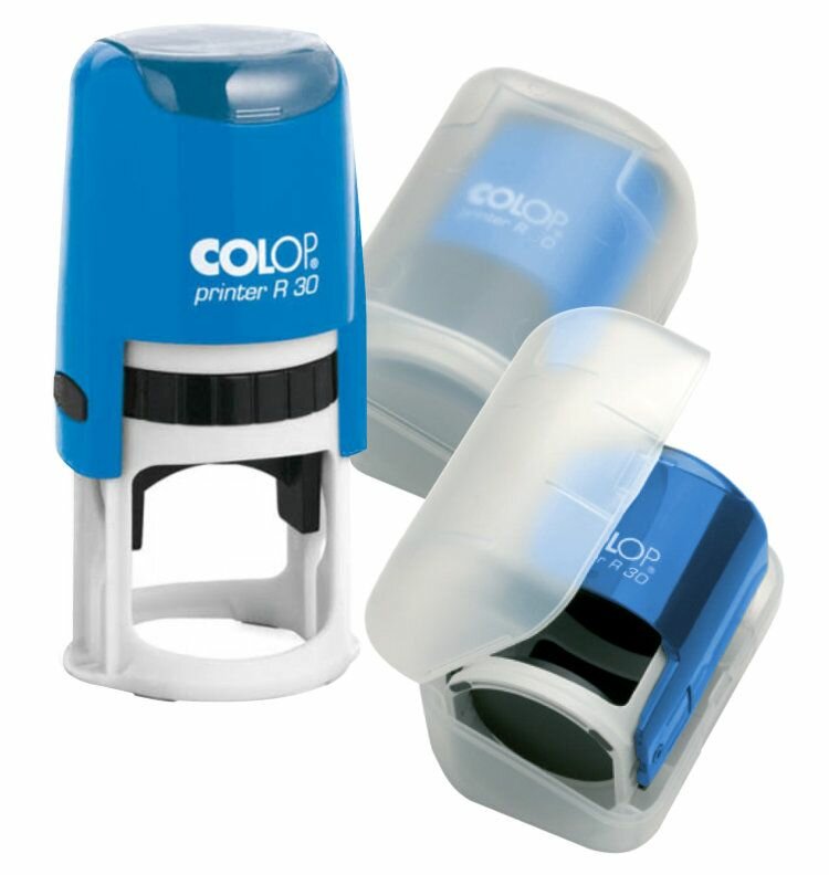 Colop Printer R30+BOX Автоматическая оснастка для печати с боксом (диаметр печати 30 мм.) Синий