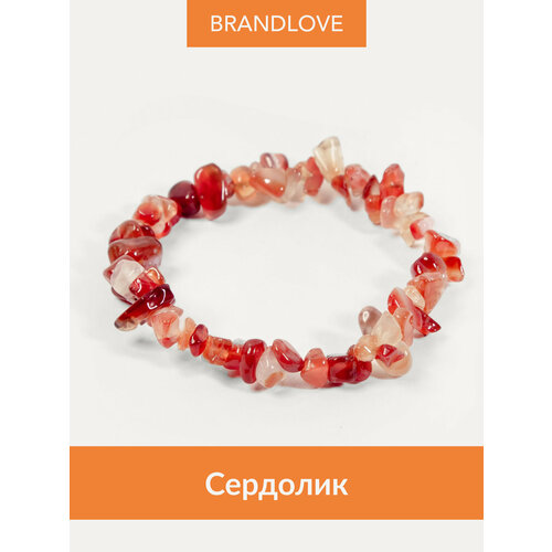 Браслет BL Jewelry Crumble, малахит, кварц розовый, лабрадор, турмалин, кварц, лазурит, авантюрин, чароит, ларимар, янтарь, гранат, сердолик, 1 шт., размер 17 см, оранжевый