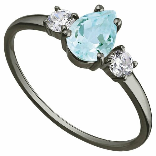 Кольцо Lazurit Online, серебро, 925 проба, родирование, топаз, размер 20.5 серебряное кольцо колд с голубым топазом родий