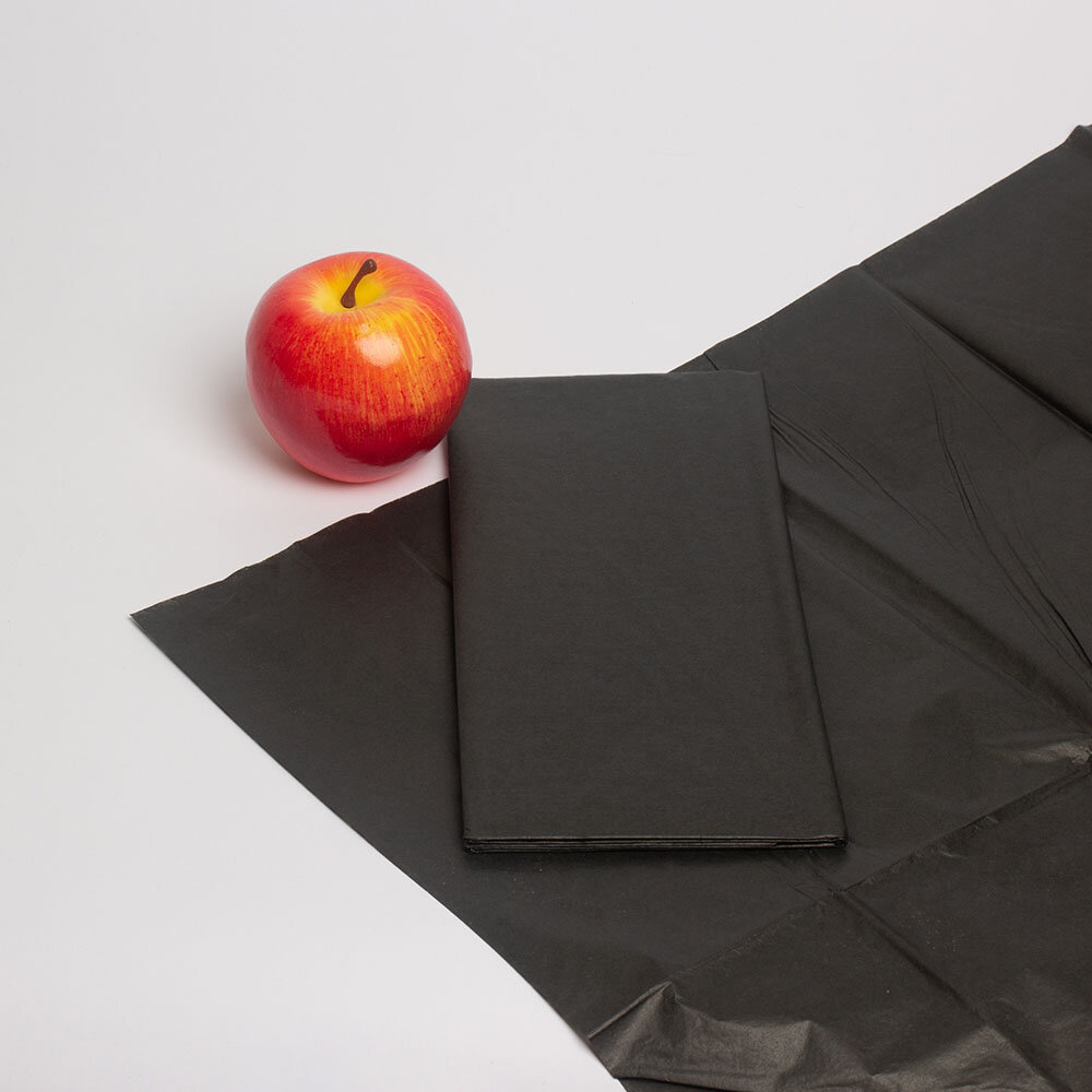 Бумага упаковочная тишью черная в листах 50 х 65см х 10шт - 1шт.