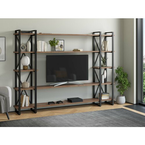 Стеллаж Айсберг Лофт 240х182-4 v4 черныйдуб крафт табак 26990₽