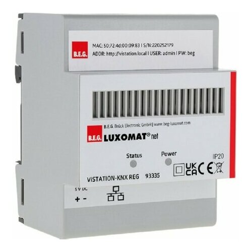 Станция виртуального интерфейса KNX - KNX Панель управления для шинной системы 93335 – BEG – 4007529933358