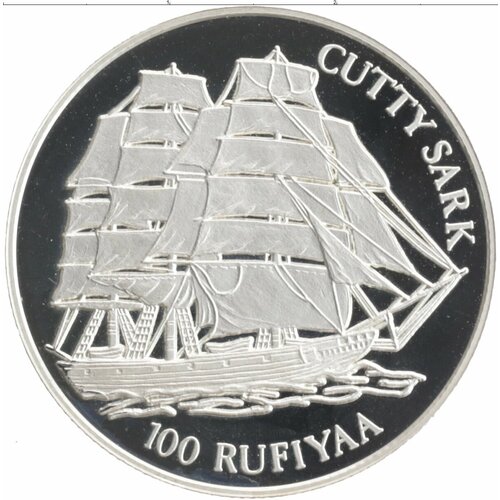 Клуб Нумизмат Монета 100 руфий Мальдив 1993 года Серебро Парусный клипер - Катти Сарк