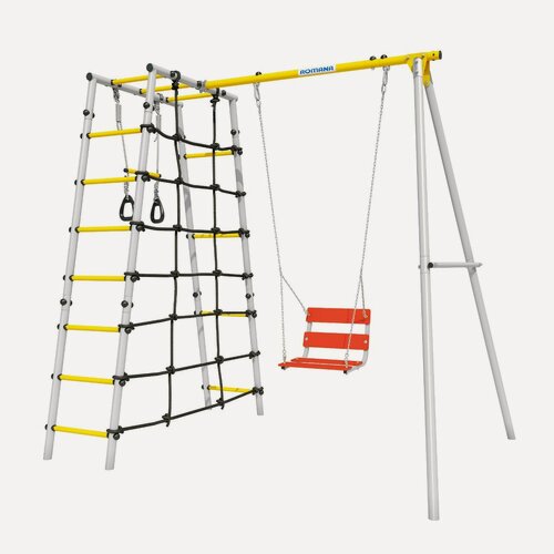 Изображение товара Спортивно-игровой комплекс Romana D1, качели цепные со спинкой 103.31.06, серый/жёлтый