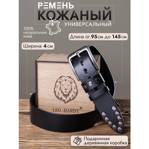 фото Ремень leo hardy для мужчин и женщин, размер 115, черный/гладкий