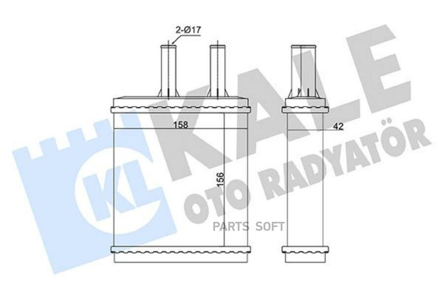 KALE 360720 Радиатор отопителя для а/м Kia Sportage (93-) (тип Dowoon)