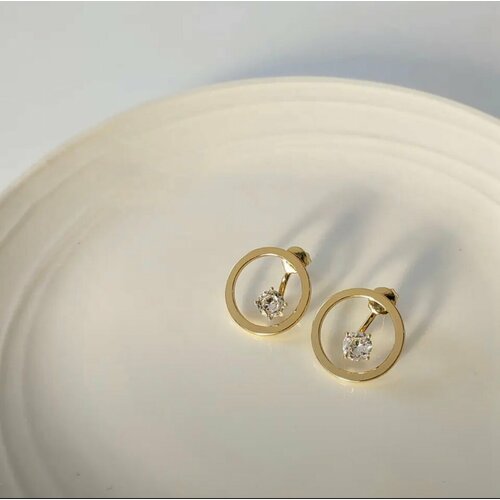 Серьги пусеты Jasmine House, золотистый