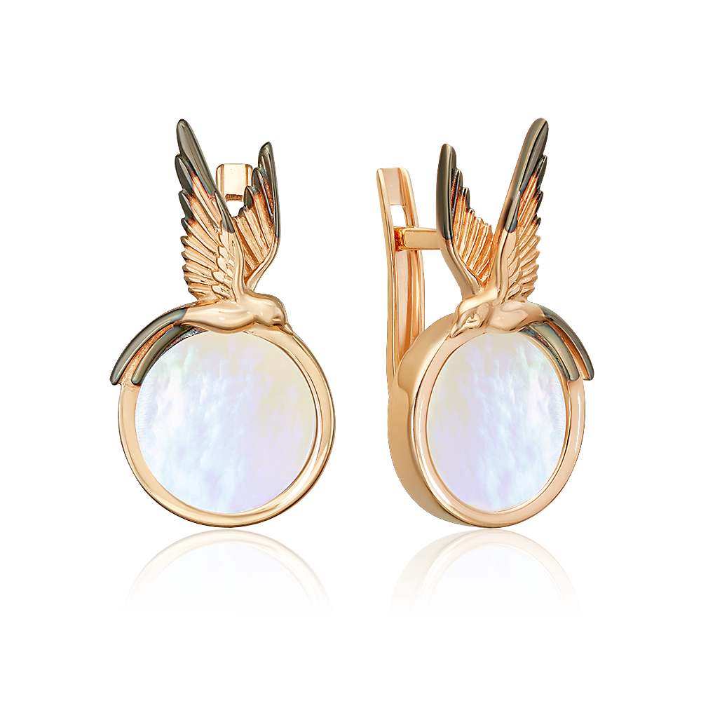 Серьги PLATINA, красное золото, 585 проба