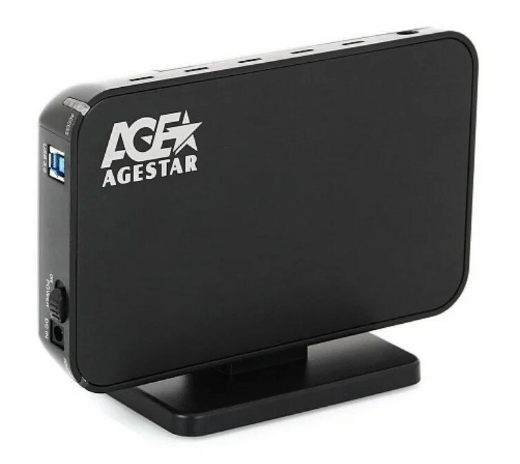 Внешний корпус для HDD 3.5' AgeStar 3UB3A8-6G, пластик, черный