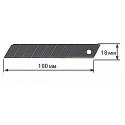 Лезвие EXCEL BLACK сегментированное, 8 сегментов, 18 мм, 50 шт, в боксе OLFA OL-LBB-50 — фото 1