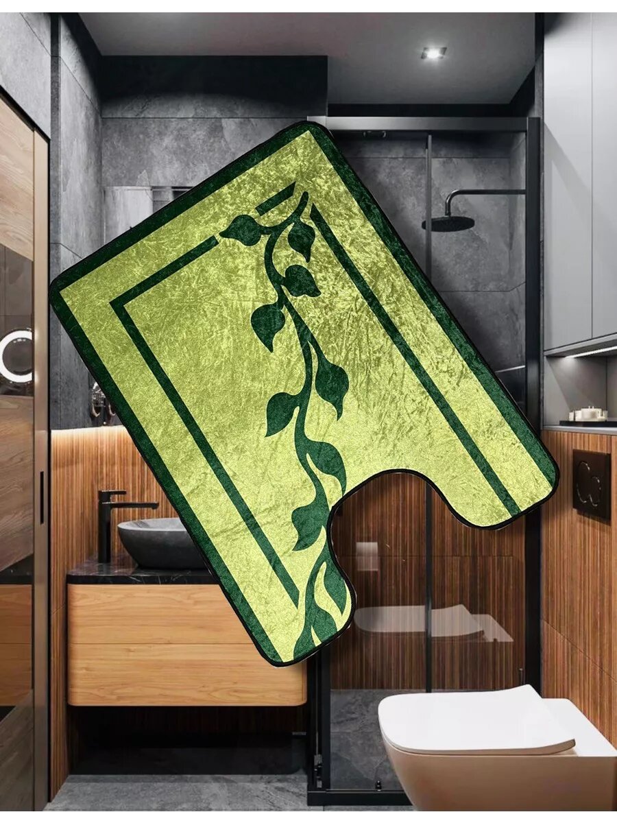 Коврик для туалета Sale Carpet противоскользящий салатовый 59x79 см
