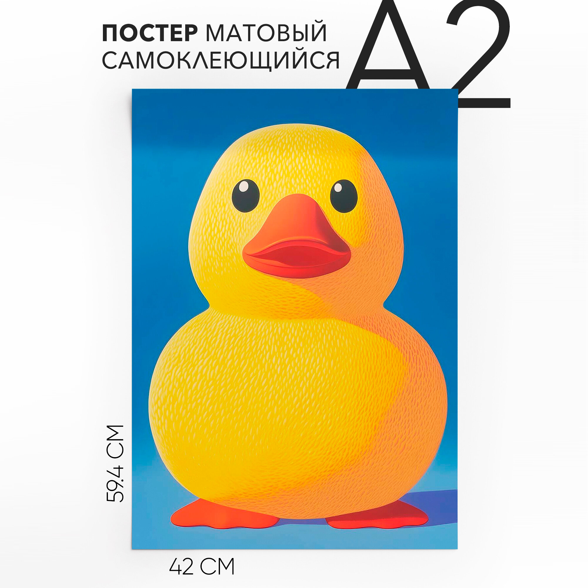Интерьерные постеры на стену, детский, большой A2 Утка, влагостойкий, для декора