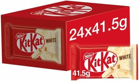 Шоколадный батончик KitKat 4 Fingers White, с белым шоколадом, 41,5 гр, 24 шт
