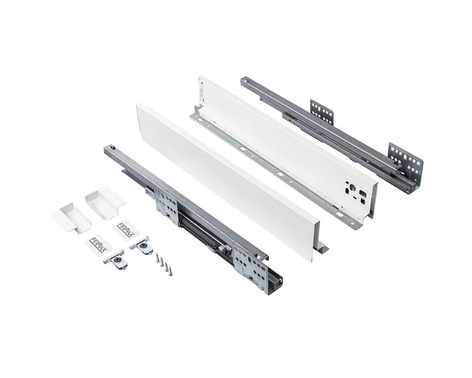 Комплект ящика Firmax Smartline, длина 450 мм, высота 84 мм, Push-to-Open, белый