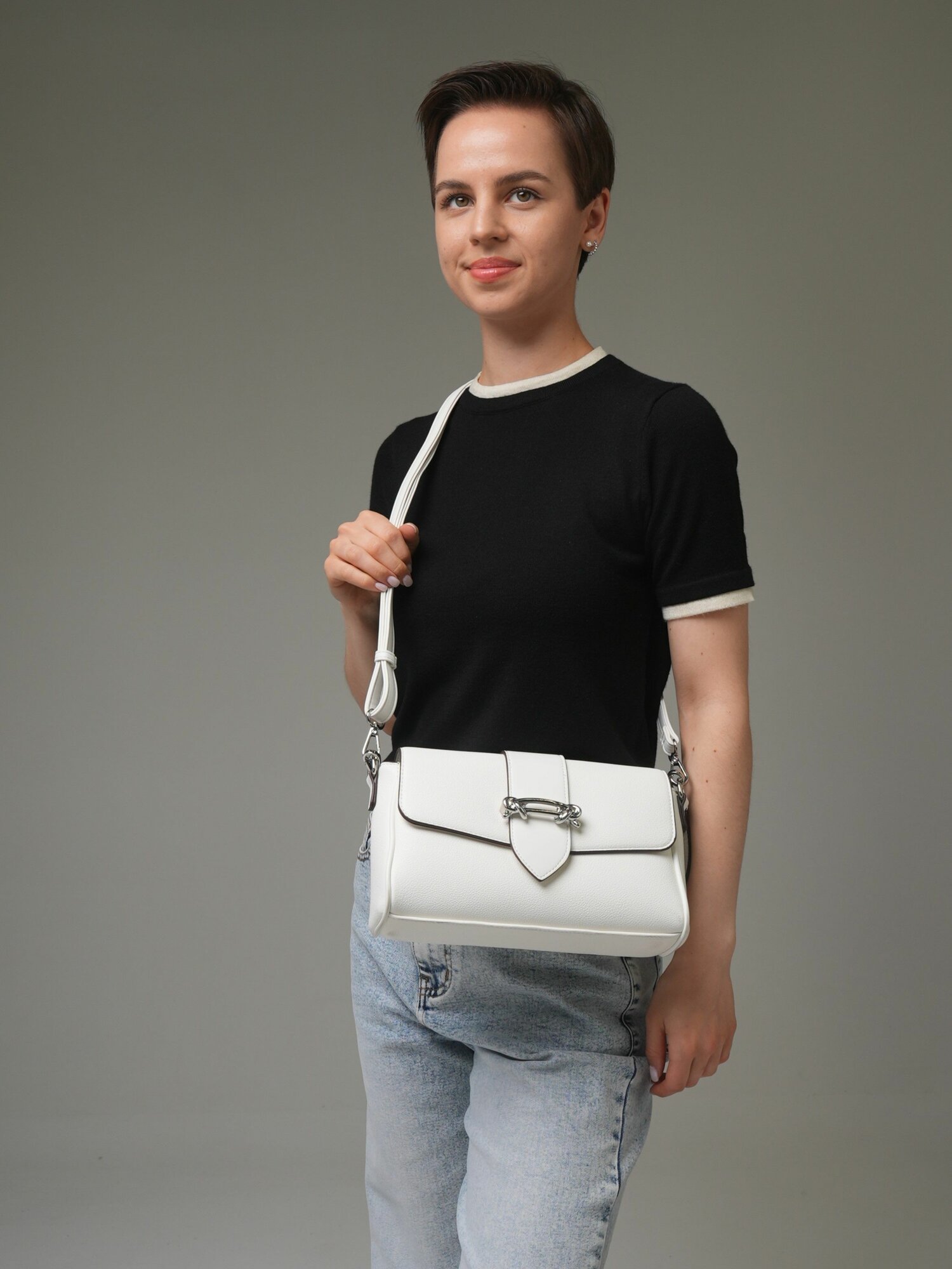 Сумка багет Daniele Patrici, белый — фото 1