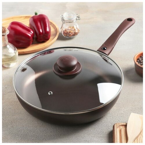фото Сковорода 28 см compliment со съёмной ручкой, стеклянная крышка jarko