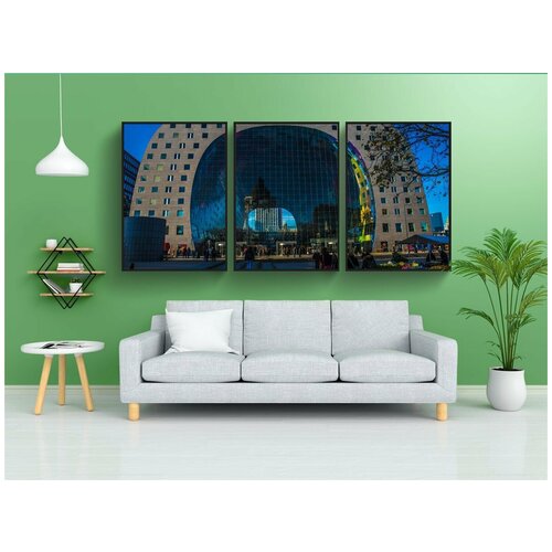 фото Набор модулных постеров для интерьера "роттердам, рыночный зал, свет" 60x90 см. в тубусе, без рамки lotsprints