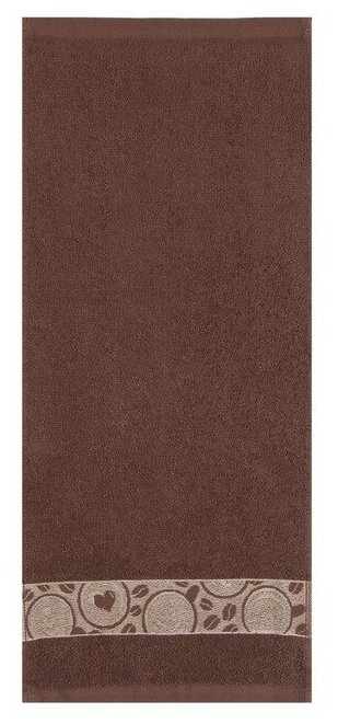 Полотенце махровое Кофе 30х60см, коричневый, 100% хлопок , 340г/м - фотография № 2