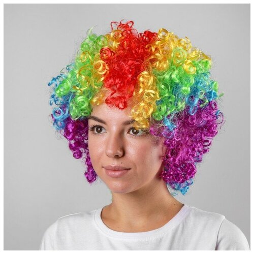 Карнавальный парик «Объём», цветные кудри, 120 г карнавальный парик объём цветные кудри 120 г