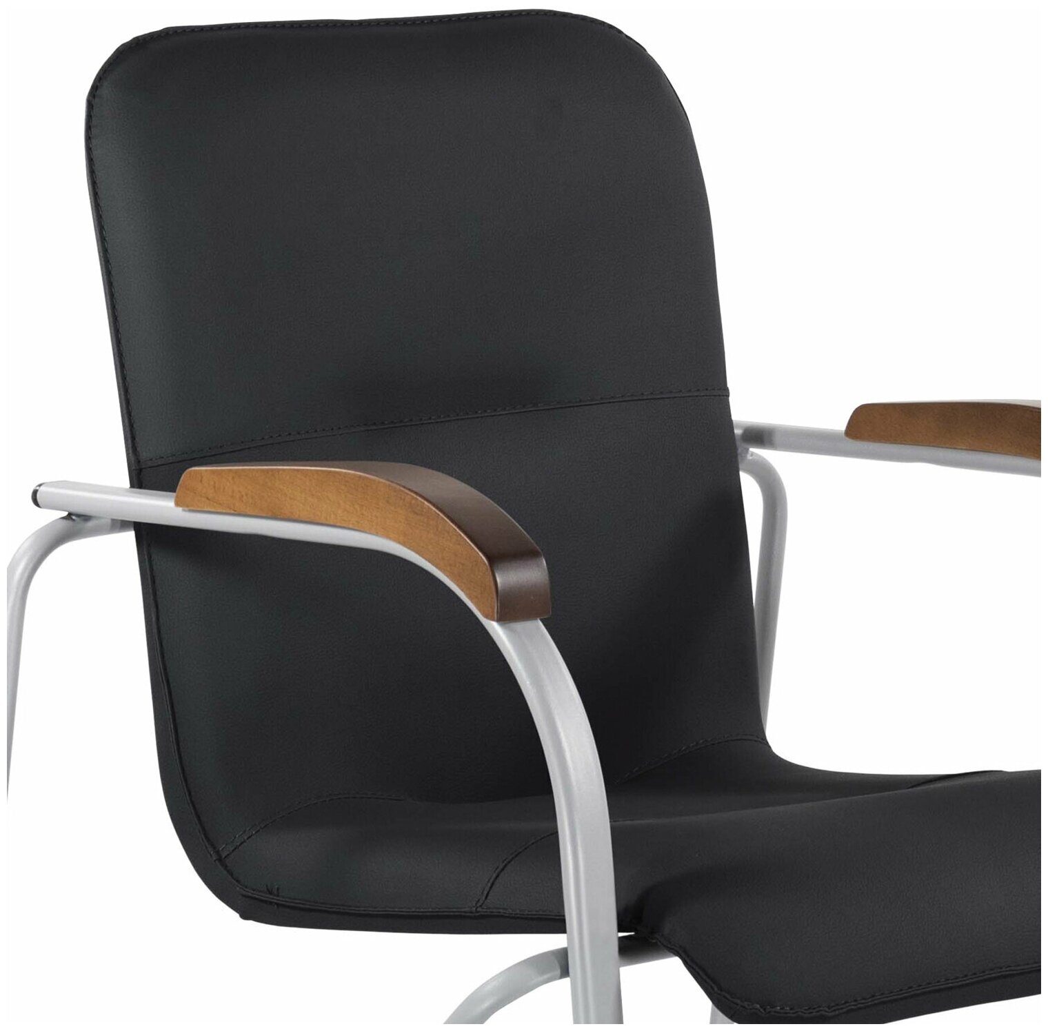 Компьютерное офисное кресло (стул) для приемных и переговорных Brabix Samba Cf-105 Box-2, хром, орех (D-8), черный, разобрано, 532761 - фотография № 6