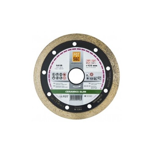 Алмазные диски Полтавский алмазный инструмент Алмазный диск по керамической плитке, мрамору, граниту и керамограниту 125 мм Ceramics Slim Полтавский алмазный инструмент