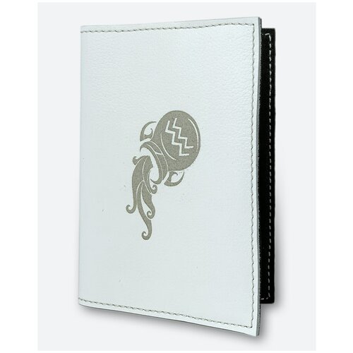фото Обложка для паспорта kaza, натуральная кожа, подарочная упаковка, белый